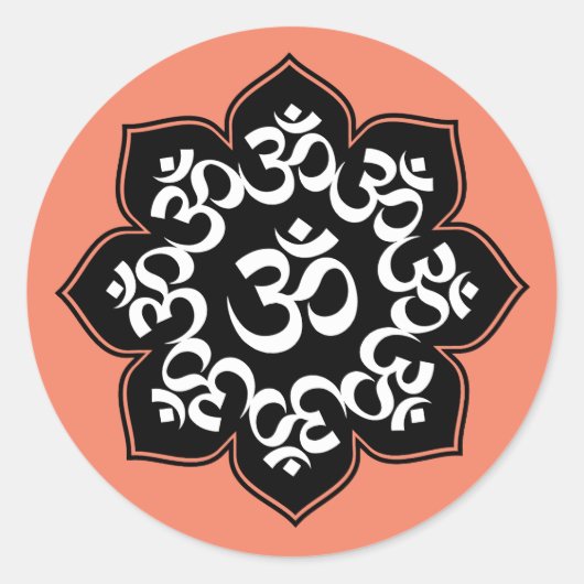 Lotus OM-ontwerp Ronde Sticker (Voorkant)