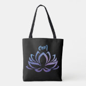 Lotus Om Paars Tote Bag (Achterkant)