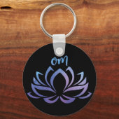 Lotus Om Paarse Sleutelhanger (Voorkant)