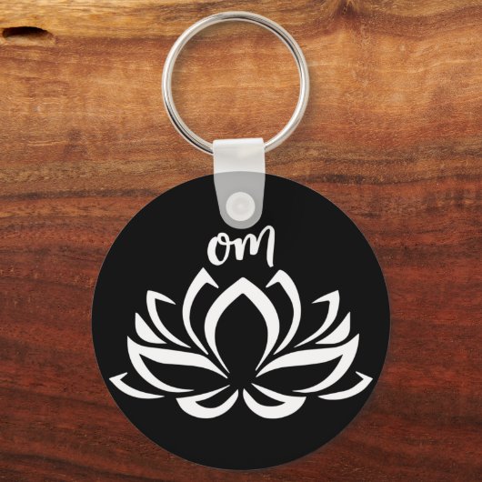 Lotus Om White Sleutelhanger (Achterkant)