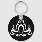 Lotus Om White Sleutelhanger (Achterkant)