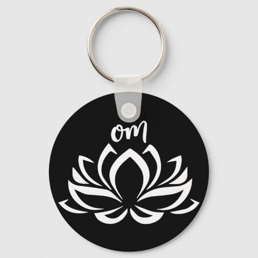 Lotus Om White Sleutelhanger (Achterkant)