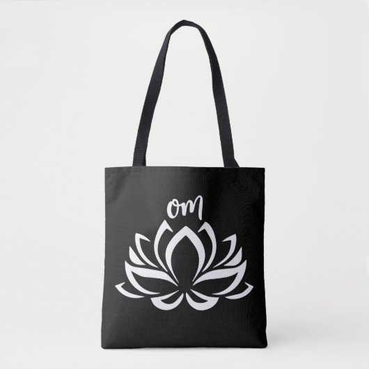 Lotus Om White Tote Bag (Voorkant)
