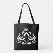 Lotus Om White Tote Bag (Achterkant)