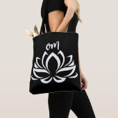 Lotus Om White Tote Bag (Dichtbij)