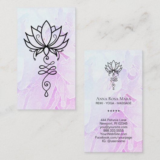 *~* Lotus. Ombre Yoga Sacred Geometry Nirvana Visitekaartje (Voorkant / Achterkant)