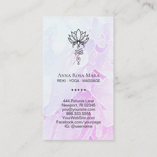 *~* Lotus. Ombre Yoga Sacred Geometry Nirvana Visitekaartje (Achterkant)