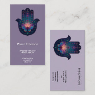 Lotus Ontwaken Hamsa Hand Ontwerp Visitekaartje