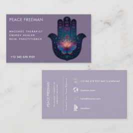 Lotus Ontwaken | Hamsa Hand Ontwerp Visitekaartje
