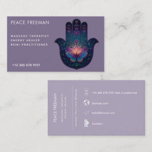 Lotus Ontwaken Hamsa Hand Ontwerp Visitekaartje