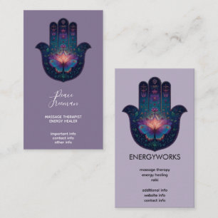 Lotus Ontwaken Hamsa Hand Ontwerp Visitekaartje