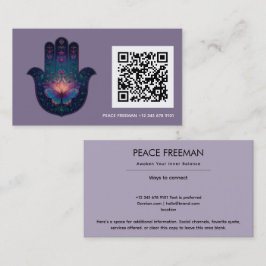 Lotus Ontwaken | Hamsa Hand Ontwerp Visitekaartje