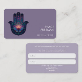 Lotus Ontwaken | Hamsa Hand Ontwerp Visitekaartje