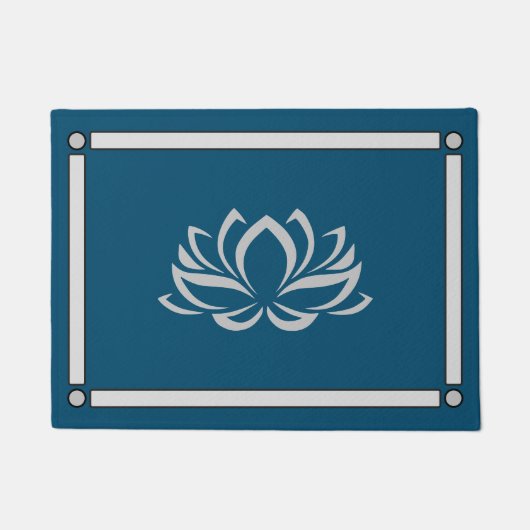 Lotus op donkerblauw deurmat (Voorkant)