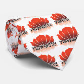 Lotus Oranje Stropdas (Opgerold)