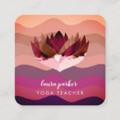 Lotus Paarse Mandala Meditatie Yoga Boho Vierkante Visitekaartje (Voorkant)
