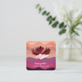 Lotus Paarse Mandala Meditatie Yoga Boho Vierkante Visitekaartje (Staand voorkant)
