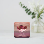 Lotus Paarse Mandala Meditatie Yoga Boho Vierkante Visitekaartje (Staand voorkant)
