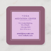 Lotus Paarse Mandala Meditatie Yoga Boho Vierkante Visitekaartje (Achterkant)