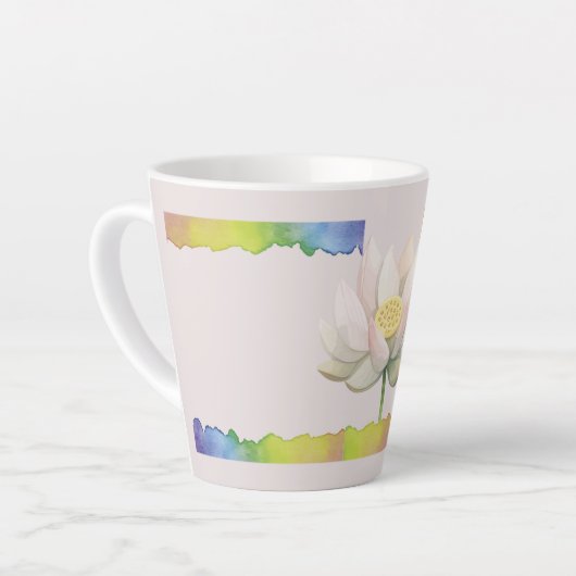 Lotus Pastel Latte Mok – sereen en elegant design (Linkerhoek)