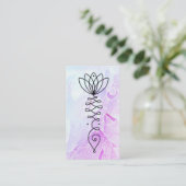 ** Lotus Pastel Peony Massage Yoga Reiki Healer Visitekaartje (Staand voorkant)