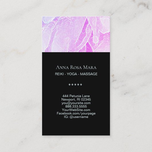 ** Lotus Pastel Peony Massage Yoga Reiki Healer Visitekaartje (Achterkant)