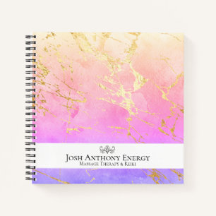 ** Lotus Pastel Roze Peach Universum Goud AP3 Notitieboek