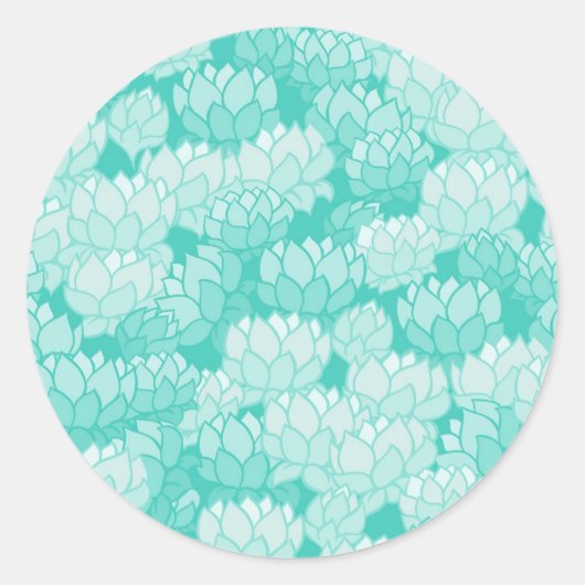 Lotus patroon 2 ronde sticker (Voorkant)