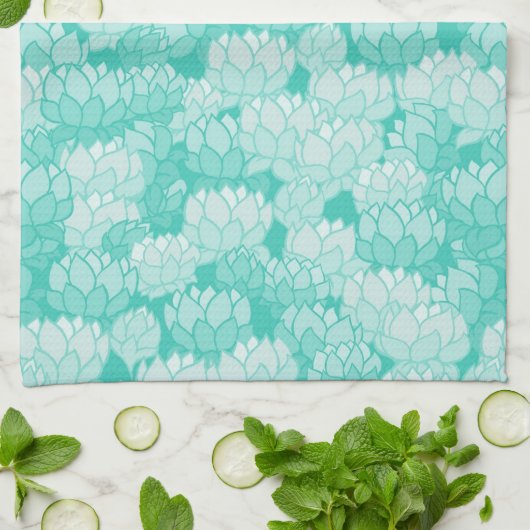 Lotus patroon 2 theedoek (Gevouwen)