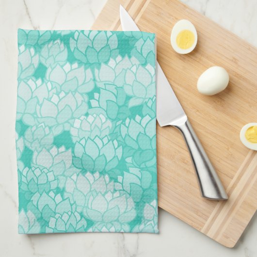 Lotus patroon 2 theedoek (Quarter Fold)