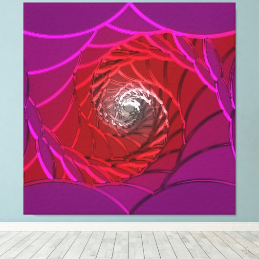 Lotus Pattern Glass Art 2B Canvas Afdruk (Insitu (Houten vloer))