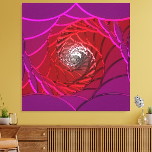 Lotus Pattern Glass Art 2B Canvas Afdruk (Insitu (Woonkamer))