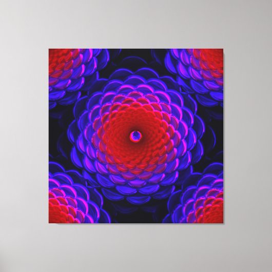 Lotus Pattern Glass Art 3B Canvas Afdruk (Voorkant)