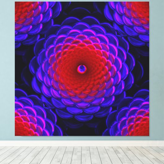 Lotus Pattern Glass Art 3B Canvas Afdruk (Insitu (Houten vloer))