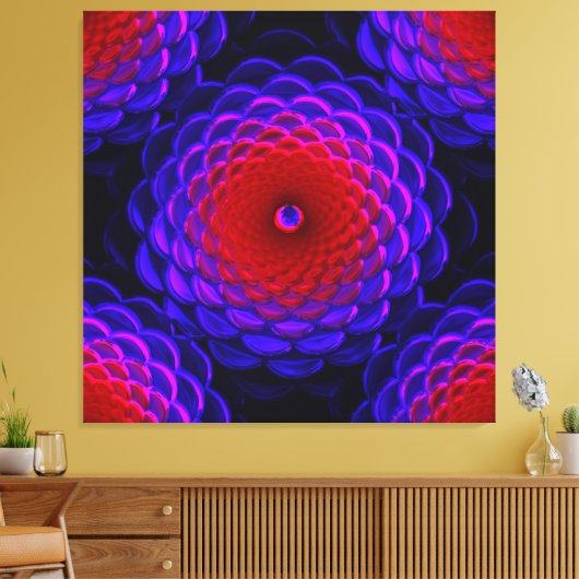 Lotus Pattern Glass Art 3B Canvas Afdruk (Insitu (Woonkamer))