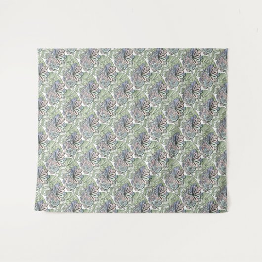 Lotus Pattern tapestries Wandkleed (Voorkant (horizontaal))