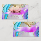Lotus Penseelstreek Marmer Opaal Visitekaartje (Voorkant / Achterkant)