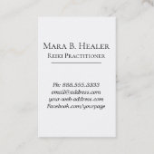 ** Lotus Peony Heart Nirvana Massage Reiki Yoga Visitekaartje (Achterkant)