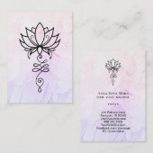 *~* Lotus Peony Nirvana Sacred Geometry Visitekaartje (Voorkant / Achterkant)