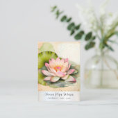 *~* Lotus PHOTO Nature Flowers QR AP67 Art Visitekaartje (Staand voorkant)