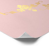 Lotus Pink en Gold Rozen Lijst Weddenschap Welkom Poster (Hoek)
