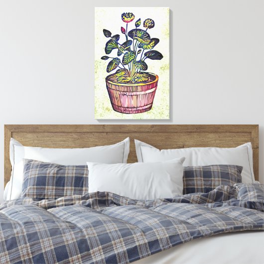 Lotus Plant Canvas Afdruk (Insitu (Slaapkamer))