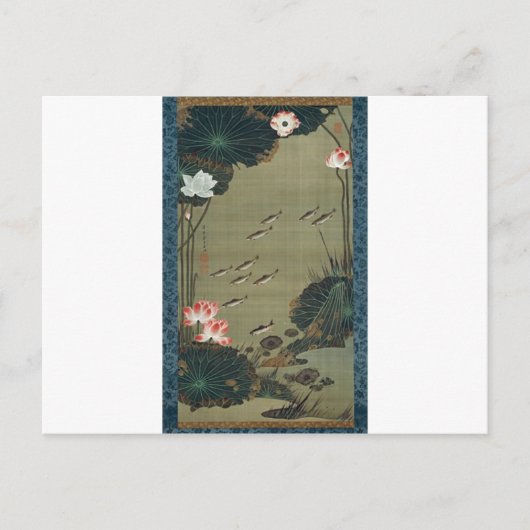 Lotus Pond en vis van Ito Jakuchu Briefkaart (Voorkant)