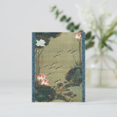 Lotus Pond en visillustratie door Ito Jakuchu Briefkaart (Staand voorkant)