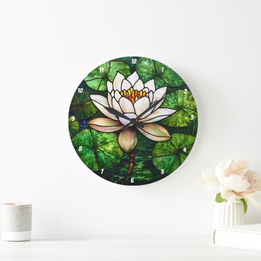 Lotus Pond Glas in lood Grote Klok (Huis)