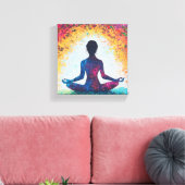 Lotus Pose Muurkunst: Sereniteit in Bloei Canvas Afdruk (Insitu (Woonkamer))