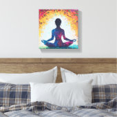 Lotus Pose Muurkunst: Sereniteit in Bloei Canvas Afdruk (Insitu (Slaapkamer))