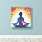 Lotus Pose Muurkunst: Sereniteit in Bloei Canvas Afdruk (Insitu (Houten vloer))