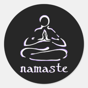Lotus Pose Namaste Yoga Mediation Ronde Sticker