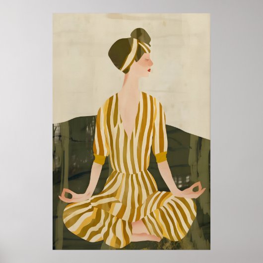 Lotus Pose Poster - Meditatief Printbare voor Haar (Voorkant)